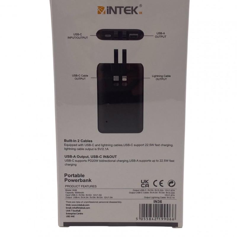 INTEK 5000mAh Portable Powerbank Slim Series INTEK 5000mAh Portable Powerbank Slim Series